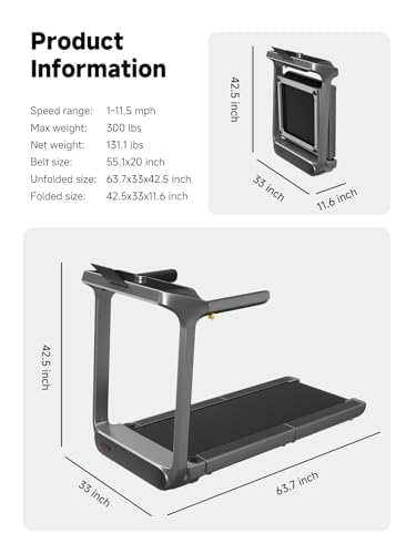 WalkingPad X Series Folding Treadmill, Smart Vertical Fold - color: Gray Black