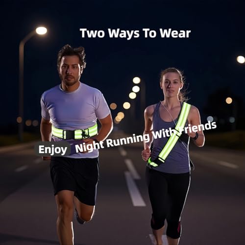 2 Pcs Reflective Belt Sash Walking Gear, High Visibility Safety Running Gear, Night Walking Safety Gear for Men Women Kids Night Dog Walking Gear - color: Pink