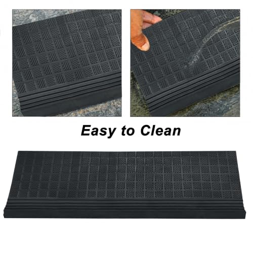 Stair Treads — 4 Pack 10x30 inch Summit Grip Rubber Stair Mats - color: Black Summit Grip, size: 4 Pack