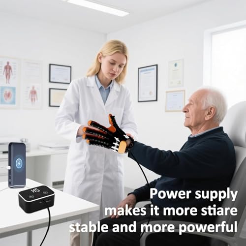 Rehabilitation Robot Gloves Finger Exerciser Stroke Hand Function Right - color: R-black, size: X-Large