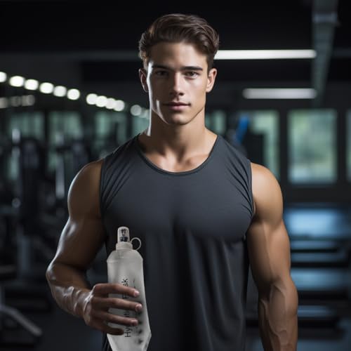 AXEN Soft Flask TPU Foldable Running Hydration Flask, Soft Collapsible Water Bottle for Hydration Pack Cycling Marathon Running Hiking - color: Clear-500ml