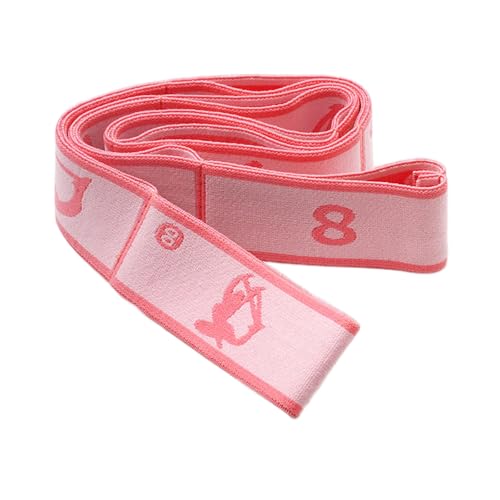 Adjustable Stretch Strap for Kids, 8-Loop Elastic Resistance Band for Children Gymnastics, Ballet Dance, Yoga, Stuff,Pilates & Flexibility Training, Home Exercise Equipment for Girls - color: Pink