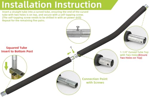 Trampoline Poles Replacement for Skywalker Or Jumpzylla Trampoline Net - style: For Skywalker 4135&4077-2xUpper+2xLower Tube