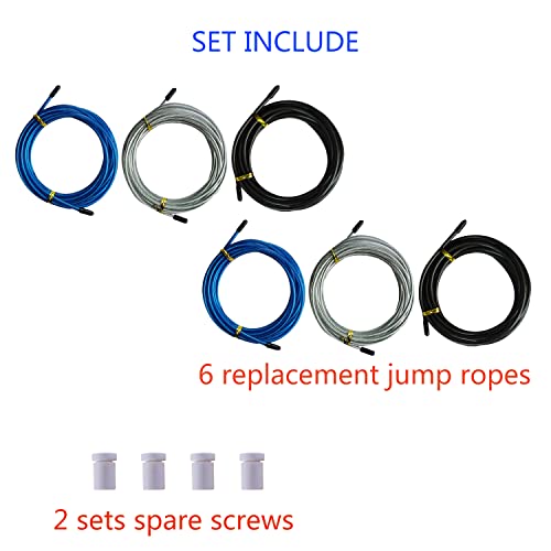 Replacement Cable for Speed Jump Rope, 6pcs 10ft Stainless Steel Wire with Polymer Coating for High Speed Jump Ropes.OD:4.0mm