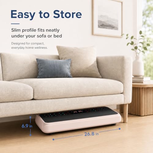 Natini Vibration Plate Exercise Machine, 990 Speed Levels Whole Body Vibrating Plate for Lymphatic Drainage, Home Workout Equipment with Resistance Bands, Remote, 330 lbs Capacity for Home Gym - color: Pink
