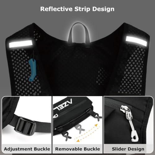 YAPJEB Lightweight Hydration Pack Backpack Vest, Optional 1.5L 2L BPA Free Water Bladder - Leakproof Breathable for Men Women Running Hiking Cycling Marathon - color: 01 Black(with 1.5L Water Bladder)
