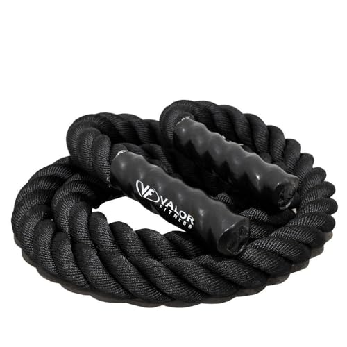 Valor Fitness Heavy Jump Ropes - Speed Agility Cardio Strength Training Workouts - style: 2.0" Grip