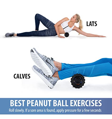 Zyllion ZMA-30 Vibrating Peanut Massage Ball Roller for Pain Relief, Black - color: Black