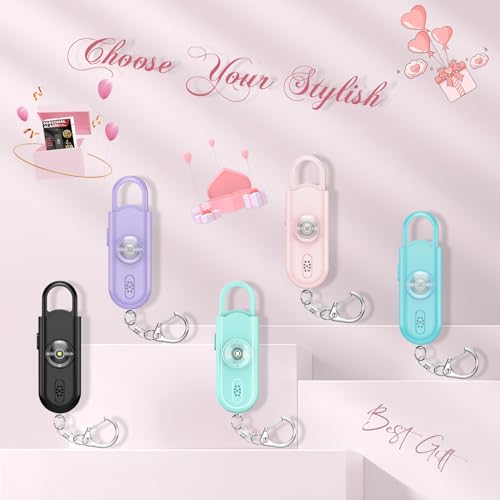 Personal Safety Alarm for Women, 130dB Loud Siren with SOS Strobe Light, Flashlight, 1000ft Audible Help Kids, Elderly Emergency Call, Self Defense Keychain for College Essentials - color: Pink