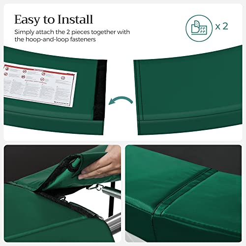 SONGMICS Replacement Trampoline Safety Pad Mat, 10ft 12ft 14ft 15ft Standard Size, Spring Cover, UV-Resistant, Tear-Resistant, Edge Protection - color: Dark Green, size: 14FT, style: Removable