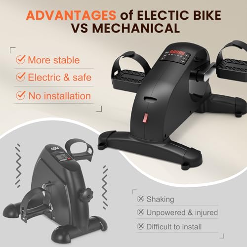 LifeOG Pedal Exerciser Under Desk Bike-Mini Exercise Bike for Seniors & Physical Therapy with 12 Speed Adjustable, Remote Control & LCD Display