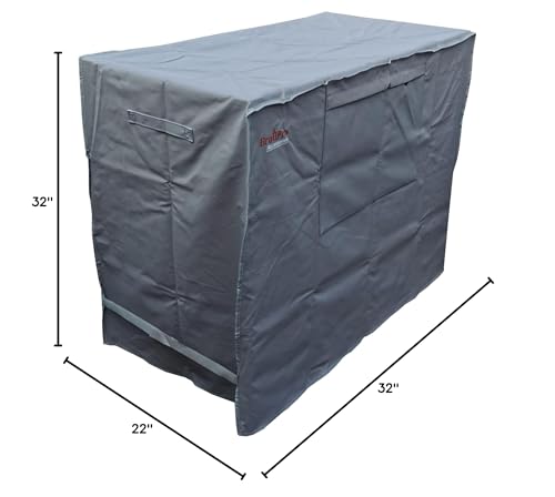 Waterproof 80-100 Qt Rolling Cooler Cart Cover Fits Most Patio Ice Chest Party Cooler Upto 43L x 22W x 32H inch-Grey - color: Grey, size: 43L x 22W x 32H inch
