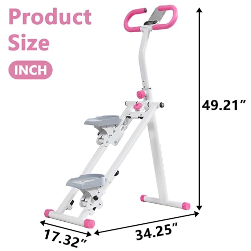 Stair Stepper for Home Gym Folding Vertical Climber Cardio Exercise Machine for Full Body Workout Machine, Adjustable Handlebar & Pedals, 300LBS Load - color: Pink