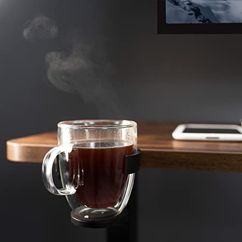 VIVO Black Clamp-on Desk and Bed Cup Holder, Mount-CUP1