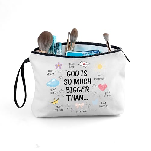 Christian Floral Bible Verse Inspirational Gifts Makeup Bag for Women - color: Christian-1