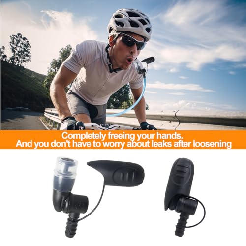 Hydration Bags Bite Valve Mouthpiece Replacement Bite Valve Replacement - style: 2 Pack (Black with Cover)