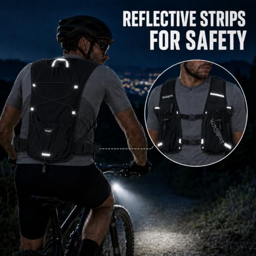 Running Hydration Vest Backpack with 1.5L Bladder for Men Women - color: black, size: without hydration