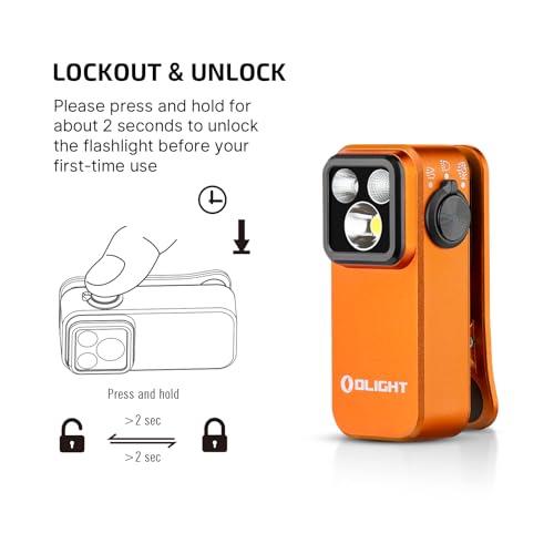 OLIGHT Oclip Pro S Pocket EDC Clip-on Flashlight, Orange - color: Orange