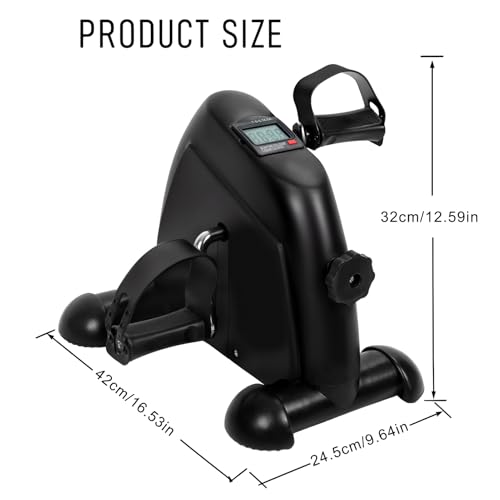 Pedal Exerciser Bike with Digital LCD Display Adjustable Resistance, Easy Assembly 100kg Load Capacity Desk Pedal Bike Elderly Home Pedal Exercise Bike Arm Leg Peddler Machine