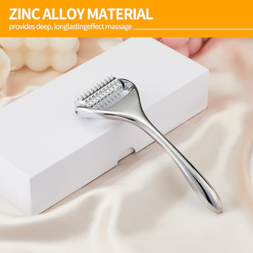 Running man Massage Roller-Deep Tissue Massage Tool for Face,Hand,Neck and Thighs, Acupuncture Roller - Muscle Pain Relief, Face Roller-Skin Care Face Massager Tightens & Tones Skin Appearance - color: Silver