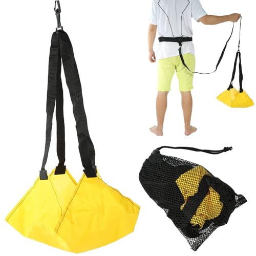 Swim Parachute, Adjustable Swimming Resistance Belt Swim Tether Tempo Training Equipment Swimmers Build Speed & Endurance for Adults and Children Pool Workout