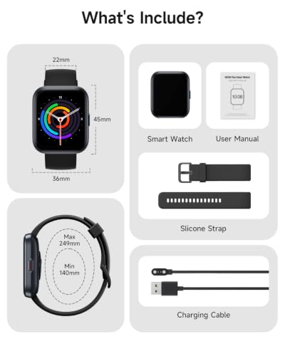 Woneligo Smart Watch for Women, Answer/Make Calls, Alexa Built-in, 1.85" Touch Screen Fitness Tracker for Android & iPhone, Heart Rate/Sleep/SpO2 Monitor Smartwatch, Waterproof (Black) - color: Black