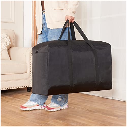 SANSAM Extra Large Heavy Duty Moving Bag,Waterproof Duffle Bag with Zippers,Oxford Cloth Storage Tote Bags for Travelling,College Dorm, Space Saving