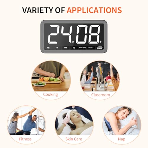 VOCOO Large 7.8" Digital Timer, Magnetic LED Timer for Kitchen & Classroom - color: Space Grey