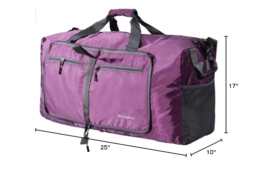 Woogwin Travel Duffel Bag Large Foldable Waterproof Overnight Bag for Beach Swim Bags Pool Sports Gym - color: 100L Purple