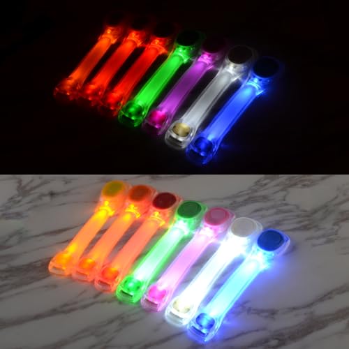 Premium LED Light Up Armband, Reflective Adjustable Wearable Silicone Running Belt Strap/Waterproof Glow in The Dark for Running Jogging Walking Cycling Concert Camping Outdoor Sports - color: Red - 2 Packs