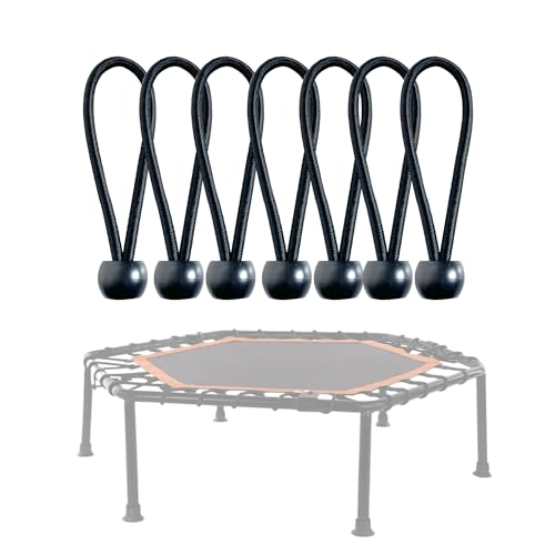 20 PCS Heavy Duty Trampoline Bungee Cords with Balls - 6.3 Inch Replacement Elastic Ropes for Fitness Trampolines, Includes Spring Puller Tool, Max Weight Limit 330 lbs, Quiet & Durable Bungee System - size: 6.3 in 20 PCS Bungee Cords With Ball