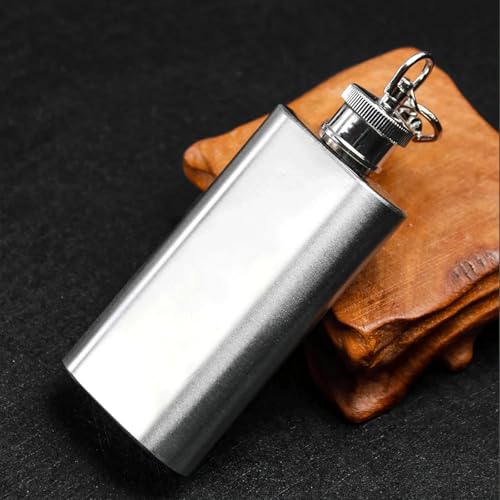 2PCS Stainless Steel Hip Flask,2oz Hidden Flasks for Liquor for Men, Multifunctton Pocket Mini Small Pocket Flask,Mini Pocket Wine Bottle with Keychain 2oz Pocket Whiskey Bottle