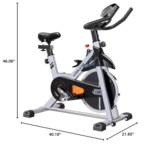 YOSUDA Exercise Bike, Magnetic Friction Stationary Bike with App Training - color: Orange Silver
