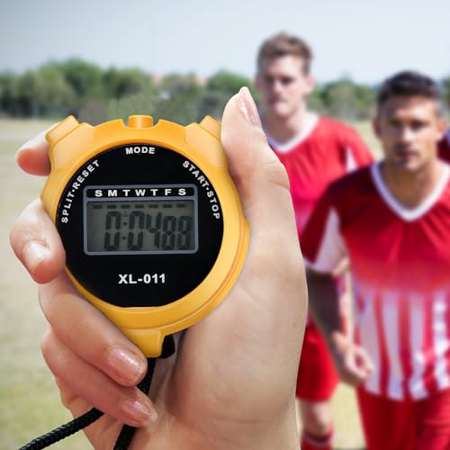 Kanayu 56 Pcs Digital Stopwatch Timer Sports Digital Stopwatch Shockproof Large Screen Handheld Stop Watch with Lanyard Date Time Alarm Function for Coach Swimming Running Sports Train (Bright Color)