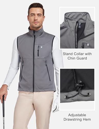 Little Donkey Andy Men's Lightweight Golf Vest Outerwear - color: Gray, size: Medium