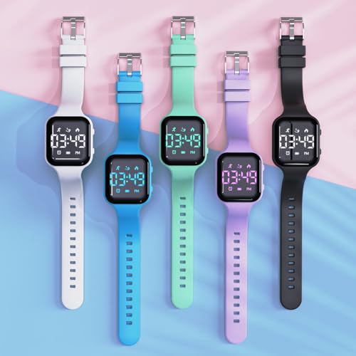 Kids' Digital Sport Pedometer Watch for Boys Girls,Waterproof, Fitness Tracker Watch, with Vibrating Alarm & Calendar, for Children, Teens, Students - color: green