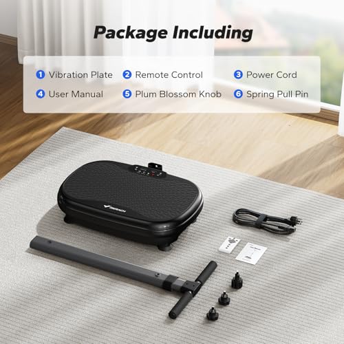 MERACH Vibration Plate Exercise Machine with Handle, 330 lbs Capacity - color: Black