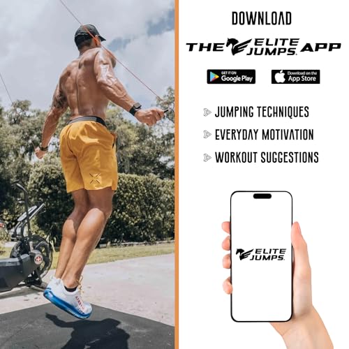Elite Jumps Muay Thai + Mat Bundle | 1.2lb Weighted Jump Rope + Non-Slip Jump Rope Mat | Heavy Rope Training Set for Muay Thai, MMA, HIIT & Fitness | Improve Grip, Endurance & Protect Floors