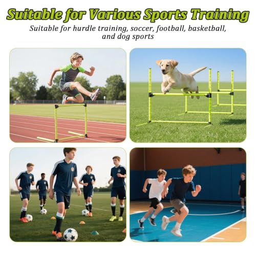3Pcs Height Adjustable Hurdles Training Equipment, Speed Agility Kit