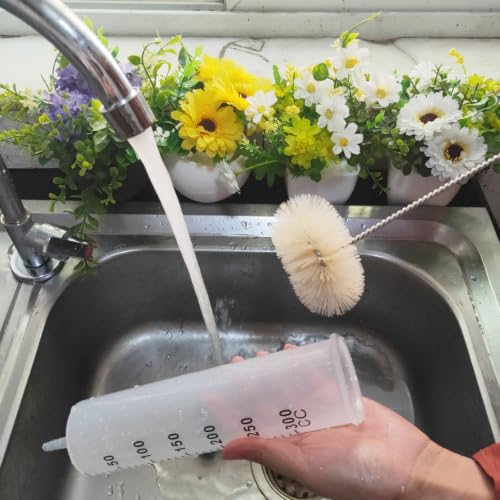 Bottle Brushes Thin Long Handle X 2, Natural Boar Bristle Set