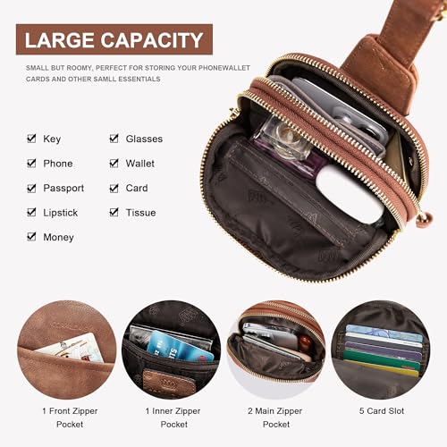 Crossbody Sling Bags & Fanny Packs - Women's Belt Bag Gifts - color: 1-brown