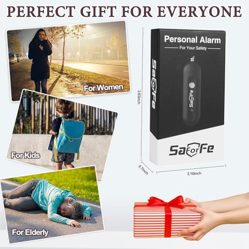 Personal Safety Alarm - Waterproof Rechargeable Security Alarm - 140dB Extra Loud Siren & Strobe Light - Self Defense Keychain - Gift for Women, Teenagers, College Girls, Seniors (Black) - color: Black