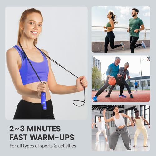 multifun Digital Jump Rope with Smart Counter & Timer - Adjustable Speed Skipping Rope for Fitness, Weight Loss, Boxing, MMA - Tangle-Free Ball Bearings & Anti-Slip Handles for Men, Women, Kids.(2026 New Evolution for 3second Rope Swap) - color: Blue
