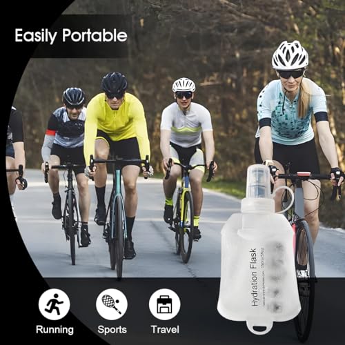 WILDREEDS 150ml Soft Flask, TPU Collapsible Soft Water Bottle for Hydration Pack, Running Vest, Folding Water Bottle for Hiking Cycling Climbing-1Pcs, White - color: 150ml White