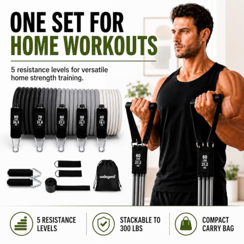 WELLEGEND Resistance Bands Set with Complete Workout Accessories