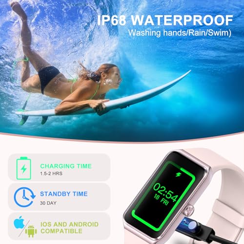 Fitness Tracker, Step Counter with 24/7 Heart Rate, Blood Oxygen Blood Pressure Sleep Monitor, 100+ Sports Modes Smart Watch, Activity Pedometer for Women Men - color: Rose Pink