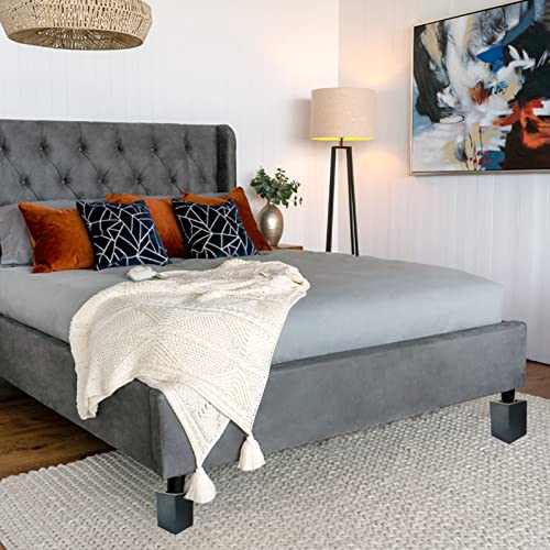 Wood Bed Risers, Furniture Risers-Heights 4.5 Inch Heavy Duty Risers Black - color: Black 4.5in