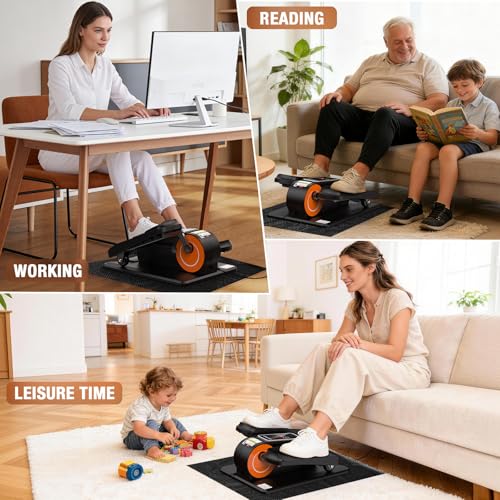 Under Desk Elliptical Machine, Electric Elliptical Leg Exerciser for Senior - color: Black