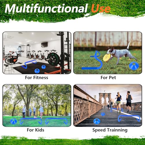 10 Pcs 6" Speed Agility Training Hurdles with 6 Marker Cone Durable Training Hurdle Agility Plyometric All Purpose Speed Hurdle Equipment for Athletes Soccer Basketball Football Practice - color: Blue