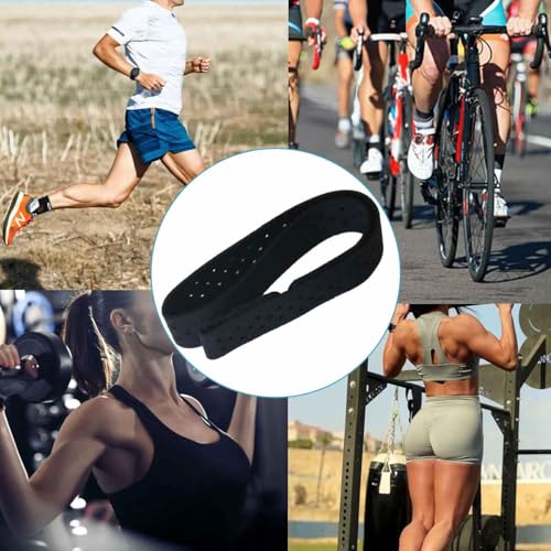 2PCS Heart Rate Monitor Armband Heart Rate Sensor Fitness Band Replacement Armband 20x360mm Self Adhesive Armband Nylon Adjustable Running Heart Rate Band Black